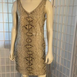 Sequin Animal Print - “Snakeskin” Print Mini Dress sz xs